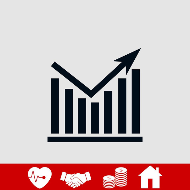 Chart vector icon, flat design best vector icon - Vector, Image