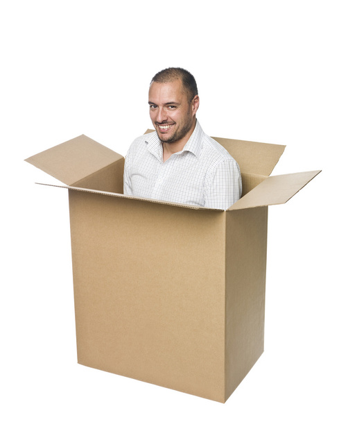 Uomo in una scatola
 - Foto, immagini