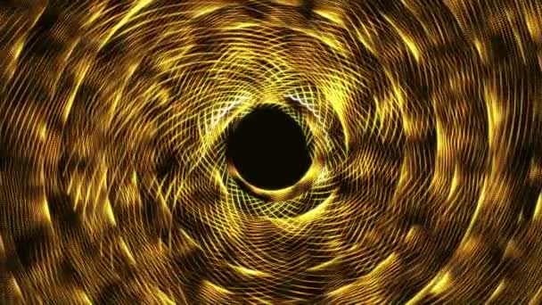 Abstracte wetenschappelijke computeranimatie met 3D-weergave van objecten in de ruimte bruin op een zwarte achtergrond - Video