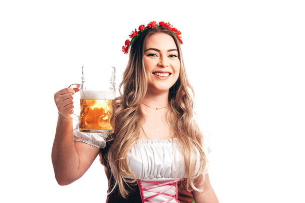 Bavarian woman celebrating the oktoberfest - Foto, Imagem