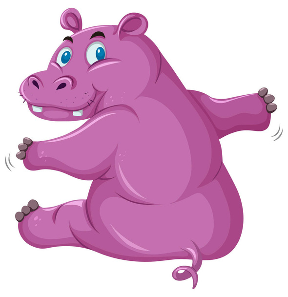 Un ippopotamo rosa su sfondo bianco illustrazione
 - Vettoriali, immagini