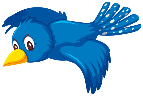A cute blue bord on white background illustration - Vector, Image