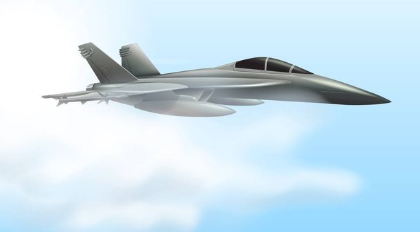 Fuerza aérea jet vuelo escena ilustración
 - Vector, imagen