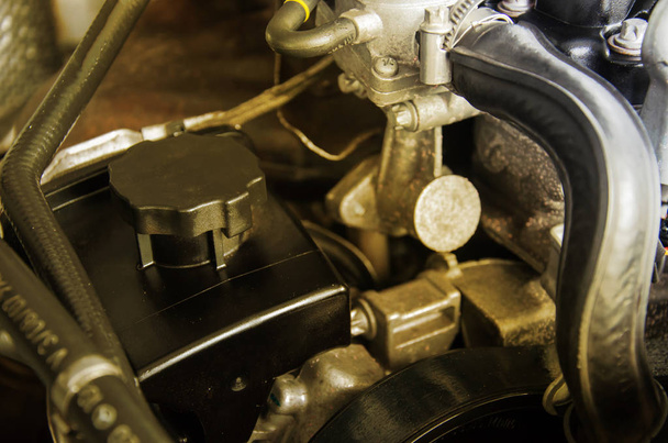 Close up Details  of car engine. - Фото, изображение