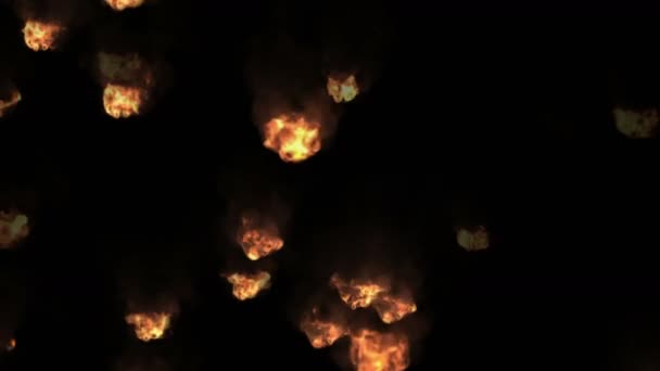 4 k Hot ogień płonący tło, Fajerwerk wybuch cząstek dymu moc energii. - Materiał filmowy, wideo