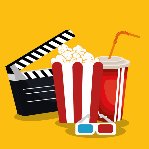 clapper cinema production icons - Vector, Image