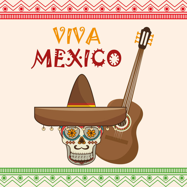 Meksika kafatası maskesi simgeler - Vektör, Görsel
