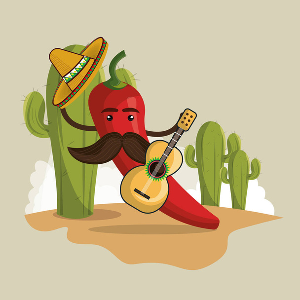 Chilipfeffer mexikanischen Charakter - Vektor, Bild