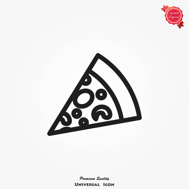 Pizza icon vector in flat style, food silhouette - Vector, Image