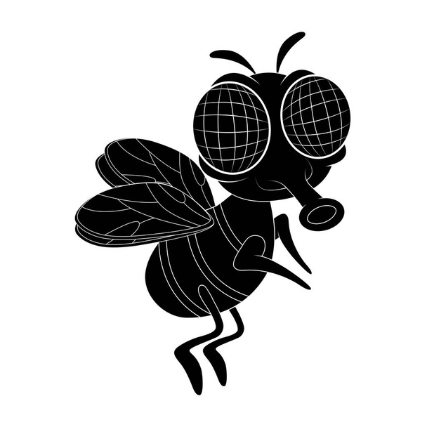 Projektowanie wektor znaków kreskówka mucha na białym tle - Wektor, obraz
