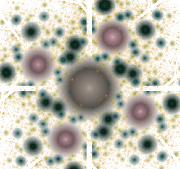 素粒子シリーズ。原子物理学の主題で抽象的なフラクタル フォームの相互作用。素粒子の衝突。物理的な粒子の相互作用。量子真空の変動。ヒッグス ボソン フラクタル、コンピューター生成された抽象化のため - 写真・画像
