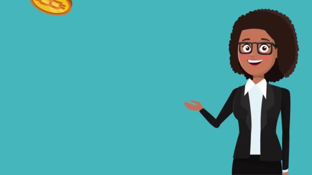 Ejecutivo de la mujer de negocios dibujos animados HD animación
 - Metraje, vídeo