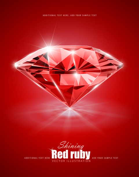 Diamond on red background - Vector, Image