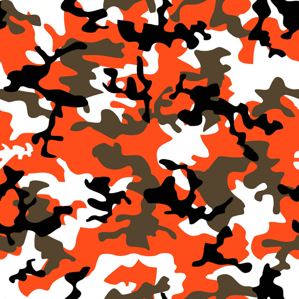 Seamless fashion orange camouflage pattern - Photo, Image
