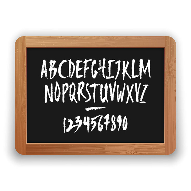Vector Numbers and Uppercase Letters on a Blackboard - Vetor, Imagem