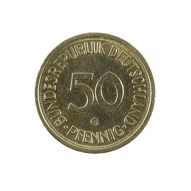 50 německých Fenik mince (1984) líci izolovaných na bílém pozadí - Fotografie, Obrázek