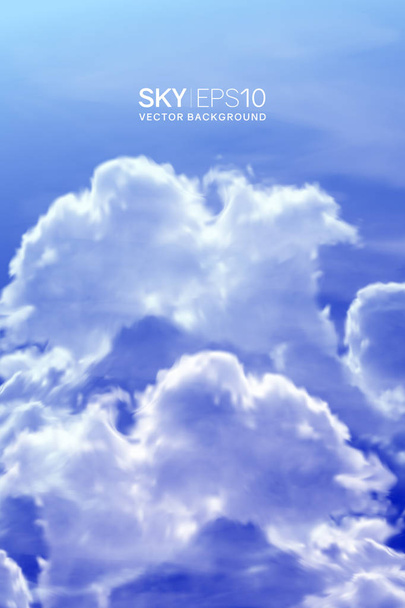 Vertical vector background with realistic blue sky - Vector, Image
