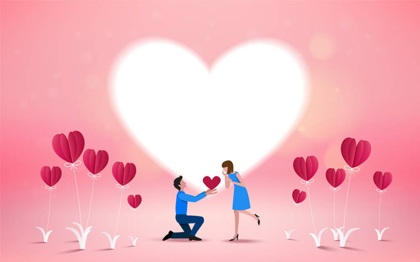 Wil je met me trouwen uitnodigingskaart. Vector Illustrator. Begrip van de liefde. Happy Valentijnsdag. - Vector, afbeelding