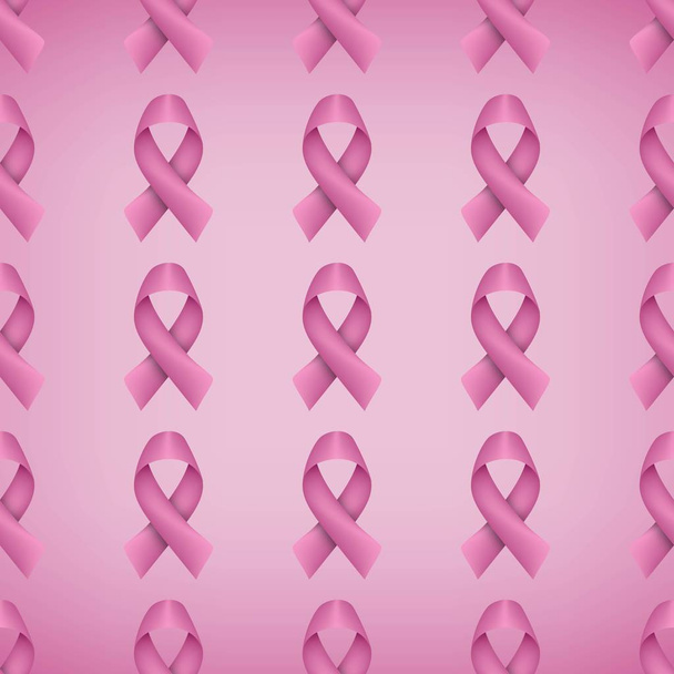 Consciência do câncer de mama padrão sem costura fita rosa realista
 - Vetor, Imagem