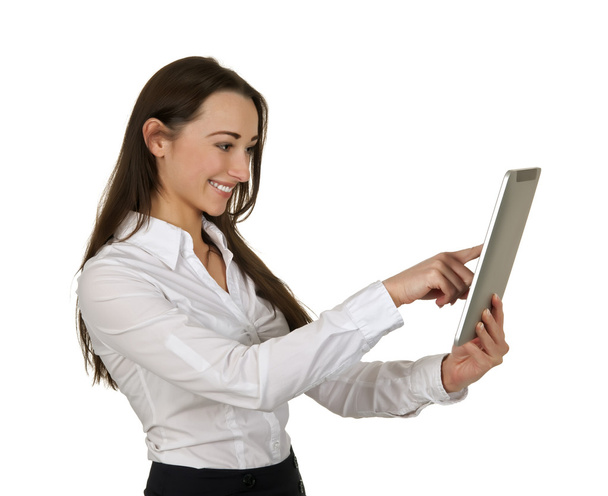 business woman with tablet computer - Фото, изображение