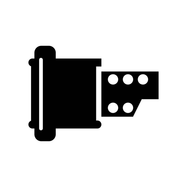 2 つのフォトグラム アイコンのフィルム ストリップ ベクター web およびモバイル アプリの設計、2 つのフォトグラム ロゴのコンセプトのフィルム ストリップのホワイト バック グラウンドの分離 - ベクター画像
