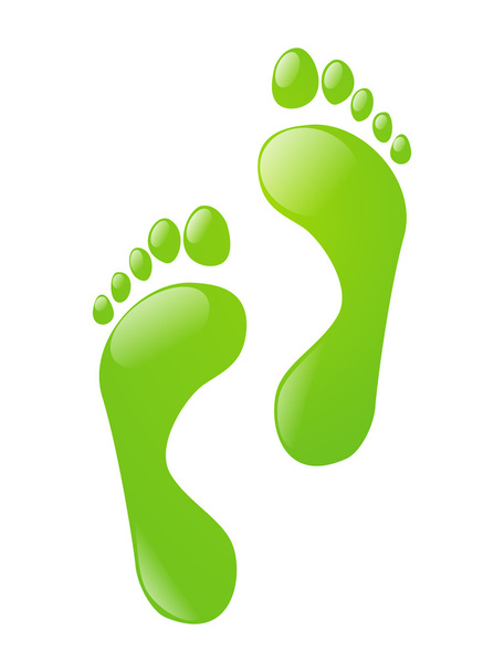 Green foot steps - Vektor, obrázek