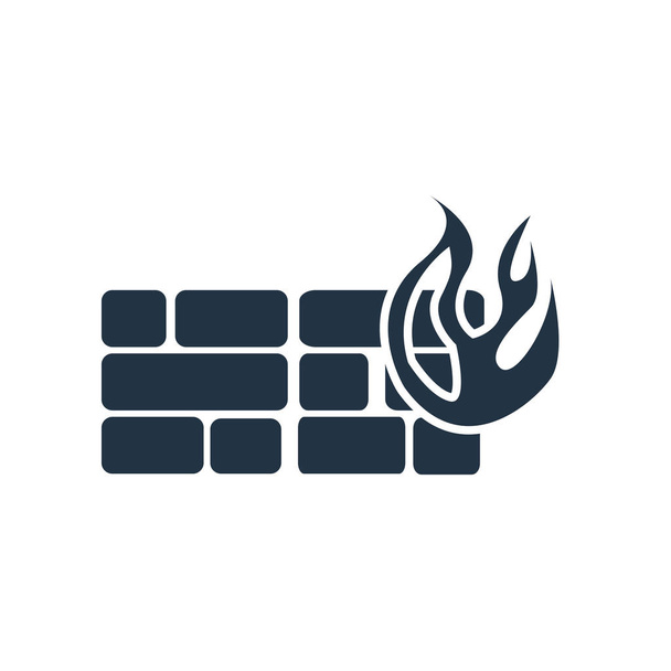 Tűzfal ikonra vektor elszigetelt fehér background, Firewall átláthatónak jele - Vektor, kép