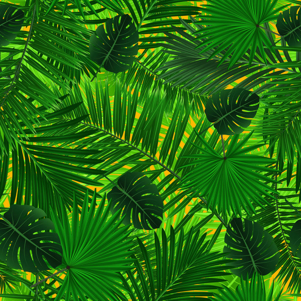 Ilustrace z hladkých vzorků s různými palmové listy na pozadí - Vektor, obrázek