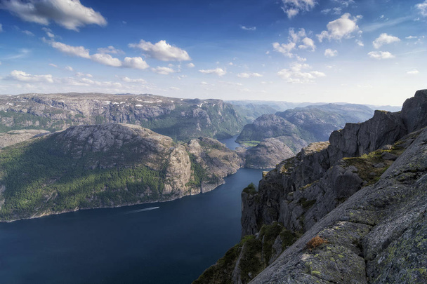 the Norwegian Lysefjord, a beautiful landscape - Zdjęcie, obraz