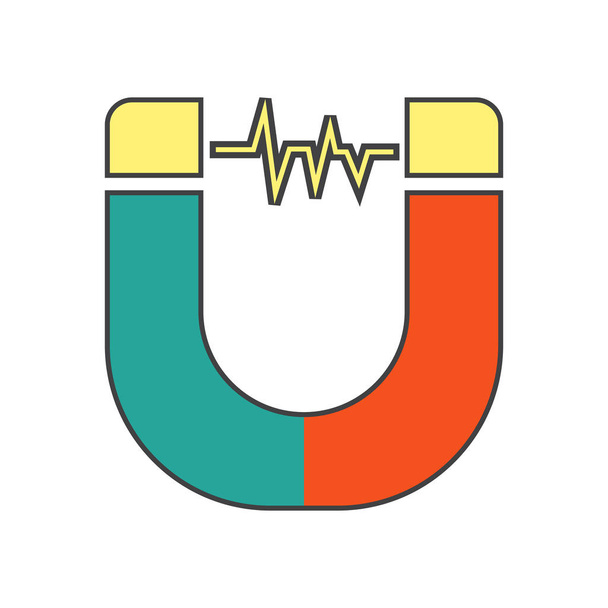 Вектор иконки магнита изолирован на белом фоне для дизайна веб и мобильных приложений, концепция логотипа магнита
 - Вектор,изображение