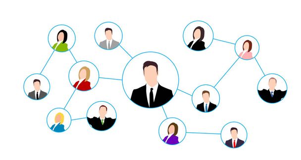 Illustration of social network scheme with people. Vector - Vector, Image