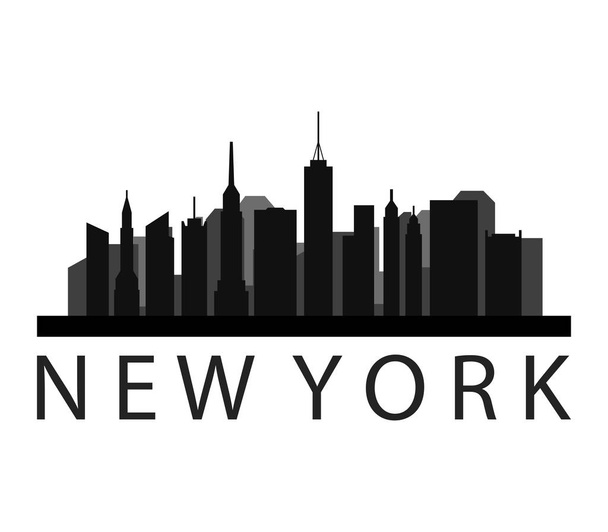 New York skyline beyaz arka plan üzerinde - Vektör, Görsel