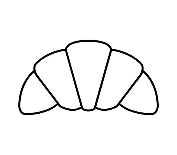 Croissant icono sobre fondo blanco - Vector, imagen