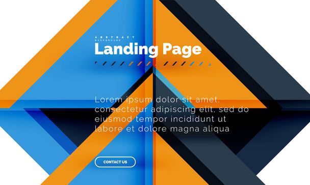 Forma cuadrada fondo abstracto geométrico, plantilla de diseño web de landing page
 - Vector, Imagen