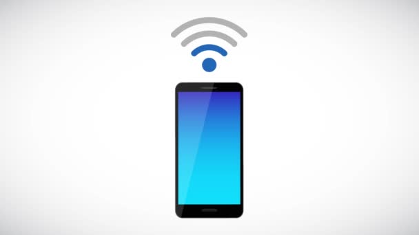 δωρεάν Wi-Fi σύμβολο σύνδεση μέσω smartphone - Πλάνα, βίντεο
