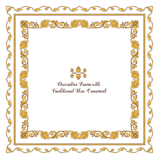 Set of frames with  decorative elements of traditional Thai orna - Vector, Image