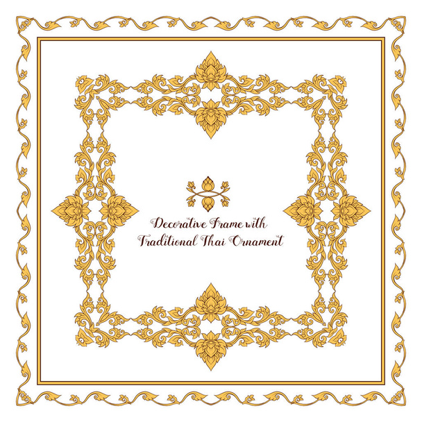 Set of frames with  decorative elements of traditional Thai orna - Vector, Image