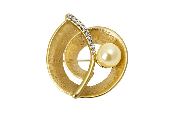 Krásné šperky - zlaté brože izolovaných na bílém - Fotografie, Obrázek