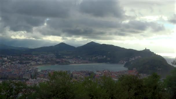 Übersicht über die Bucht von San Sebastian Spanien - Filmmaterial, Video