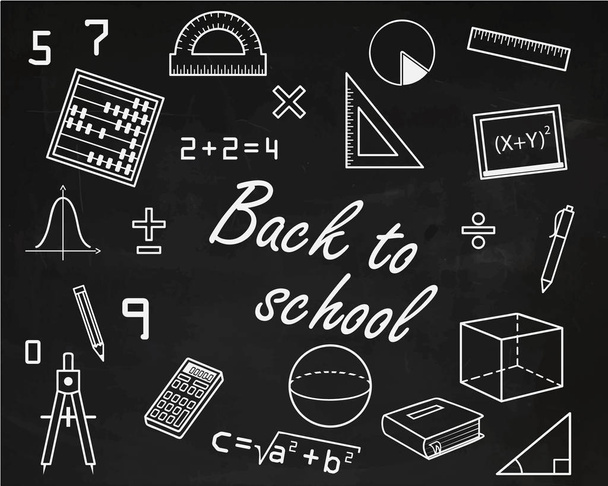 Back to school. math lesson  - Vector, Image