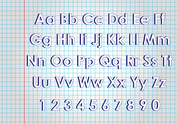 notebook font. alphabet set - Vecteur, image