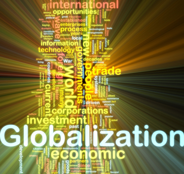 Globalizzazione wordcloud incandescente
 - Foto, immagini