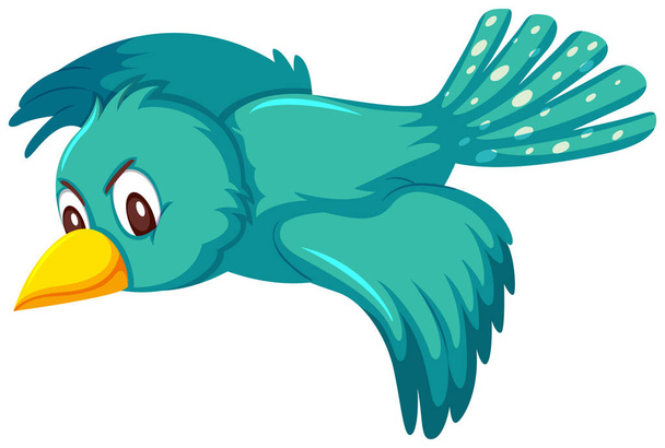 A cute bird flying on white background illustration - Vector, afbeelding