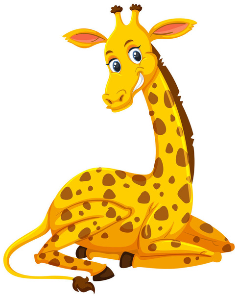 Una linda jirafa sobre fondo blanco ilustración
 - Vector, imagen