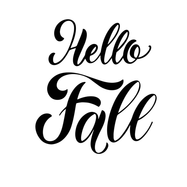 Hello Autumn lettering. Seasons Greetings. Fall. September - Vecteur, image