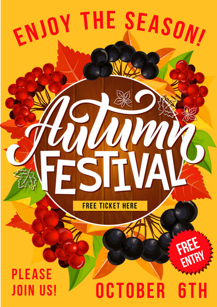 Festival de outono ou cartaz de convite para piquenique
 - Vetor, Imagem