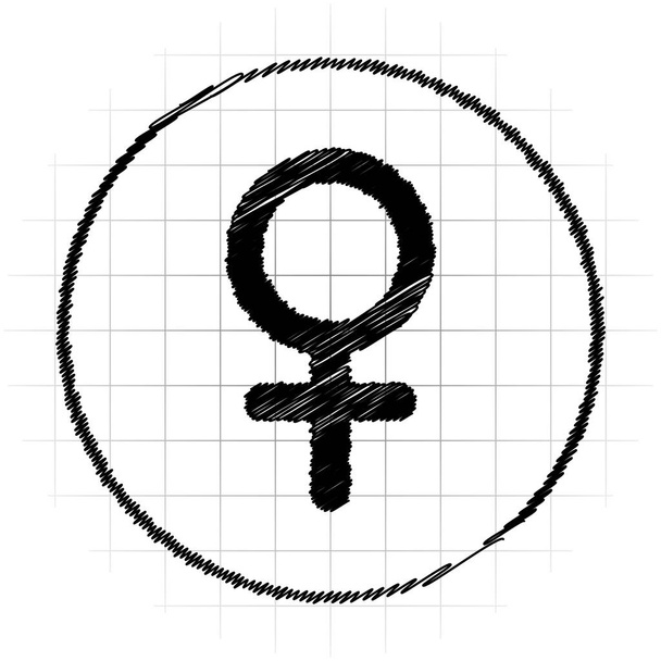 Female sign icon. Internet button on white background - Photo, Image