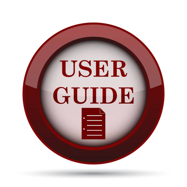 Felhasználói útmutató ikon. Internet gomb fehér háttér. - Fotó, kép