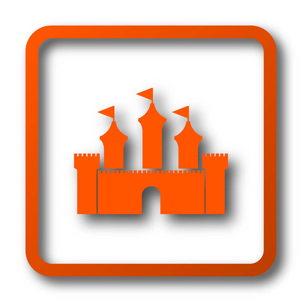Icono del castillo. Botón de Internet sobre fondo blanco
 - Foto, imagen