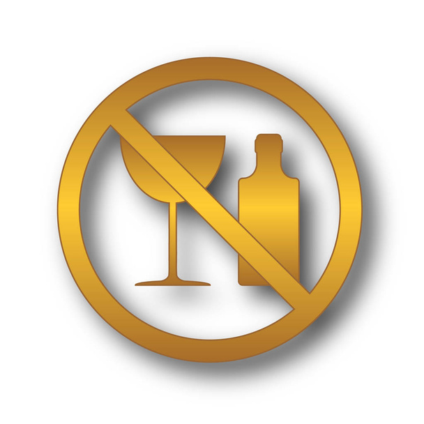 Kein Alkohol-Symbol. Internet-Taste auf weißem Hintergrund - Foto, Bild
